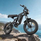 20" Fat Tyre Electric Bike for Adults, 48V 15.6Ah Removable Battery, 7-Speed E-Bike with Dual Suspension & LCD Display