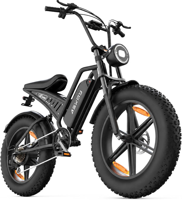 20" Fat Tyre Electric Bike for Adults, 48V 15Ah Removable Battery, 1500W Peak Motor E-Bike, 7-Speed Mountain Bike